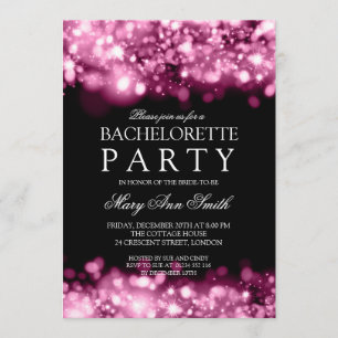 Invitation L'Élégante Bachelorette Fête Des Lumières Roses