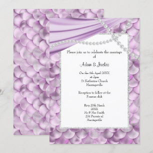 INVITATION L'ÉLÉGANTE LILAC SATIN MERMAID MARIAGE INSPIRÉ
