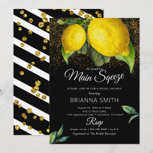 Invitation Lemon Black Squeeze Mariage Moderne