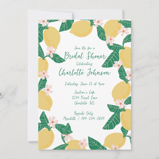 Invitation Lemon Bridal Shower (Devant)