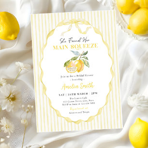 Invitation Lemon Citrus Rayures Enterrement de Vie de Jeune F