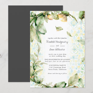 Invitation Lemon Grove italienne   Boho Botanical Mariage