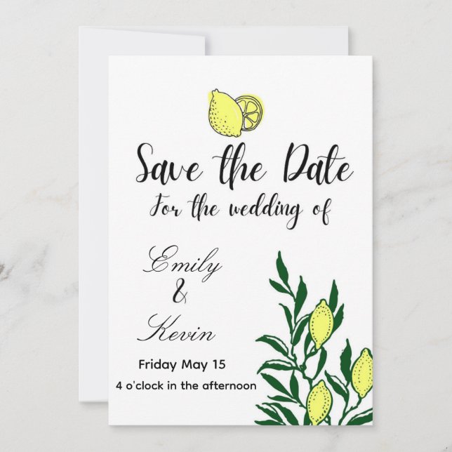 Invitation Lemon Italy wedding  (Devant)