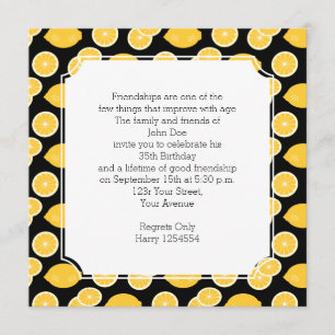 Invitation Lemon Kawaii Citrus fête d'anniversaire