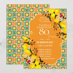 Invitation Lemon Méditerranée Orange 80ème