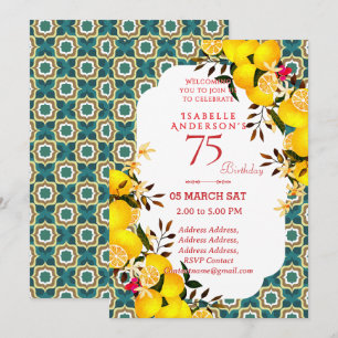 Invitation Lemon Méditerranéen Turquoise 75ème