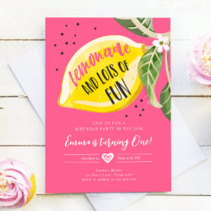 Invitation Lemonade et beaucoup de Fun Lemon Girl Anniversair