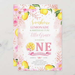 Invitation Lemonade florale 1er anniversaire