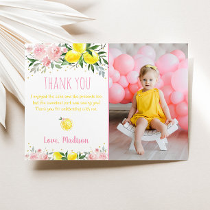 Invitation Lemonade rose Merci d'anniversaire