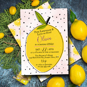 Invitation Lemonade rose moderne 1er anniversaire