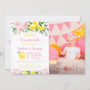 Invitation Lemonade Sunshine Or rose Floral Premier anniversa