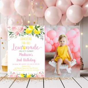 Invitation Lemonade Sunshine Rose Or Floral Anniversaire