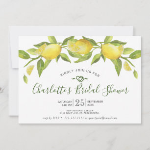 Invitation Lemons Blossom Vert Bri Fête des mariées verte