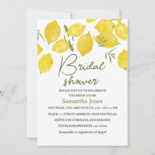 Invitation Lemons Branche d'olivier Jaune Shower Mariage Rust