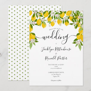 Invitation Lemons Mariage de verdure fleurie de printemps