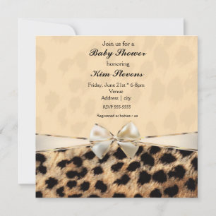 Invitation Leopard Cheetah Print Bow Party Showparty Invitati