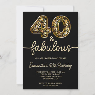 Invitation Léopard doré 40 et fabuleux noir