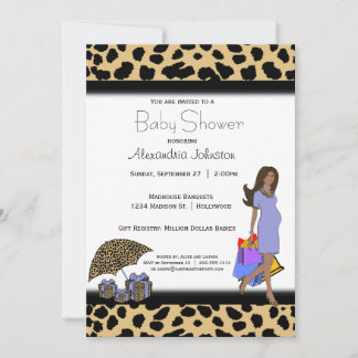 Invitation Leopard Et Lilac Imprimer La Maman Africaine-Améri