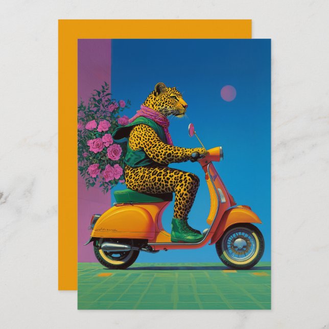 Invitation Leopard on Wheels : A Stylish Ride (Devant / Derrière)