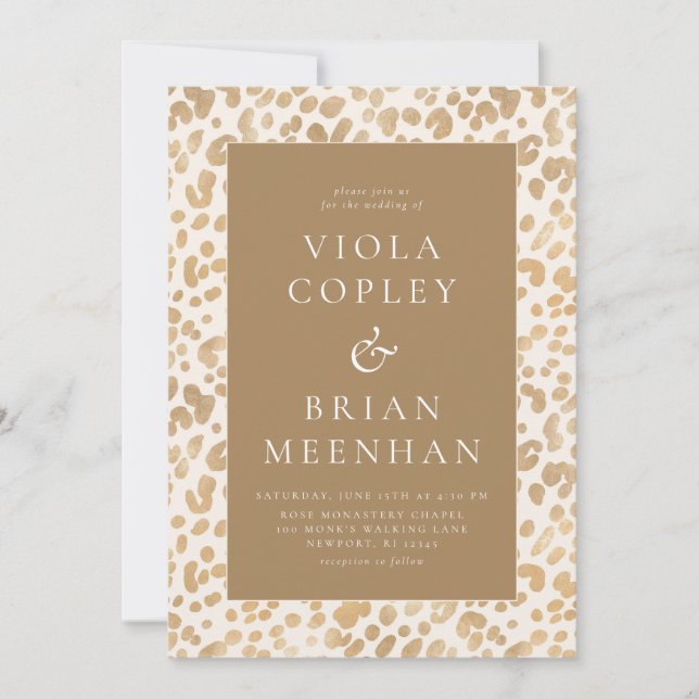 Invitation Leopard Poster de animal Glam Classic Mariage (Devant)