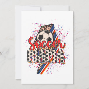Invitation Leopard Soccer Mama Éclair Bolt Sport Maman Mothe