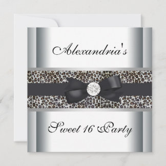 Invitation Leopard Sweet 16 Anniversaire