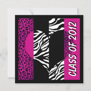 Invitation Leopard Zebra Print Hot Pink