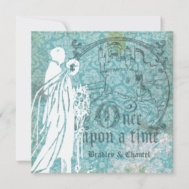 Invitation l'épousant il était une fois floral (Devant)