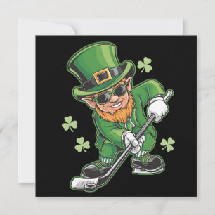Invitation Leprechaun Jouer Hockey St Patrick's Day Irish