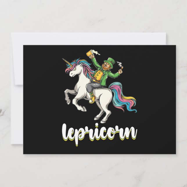 Invitation Lepricorn Leprechaun Unicorn St Patrick's Day (Devant)
