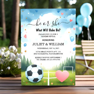 Invitation L'équipe Ball Pitch Fun Soccer Field Révélation de