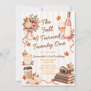 Invitation Les 21 ans que j'ai fêté à l'automne Fleur Femme A