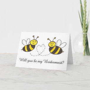 Invitation Les abeilles de miel au coeur Serez-vous ma servan