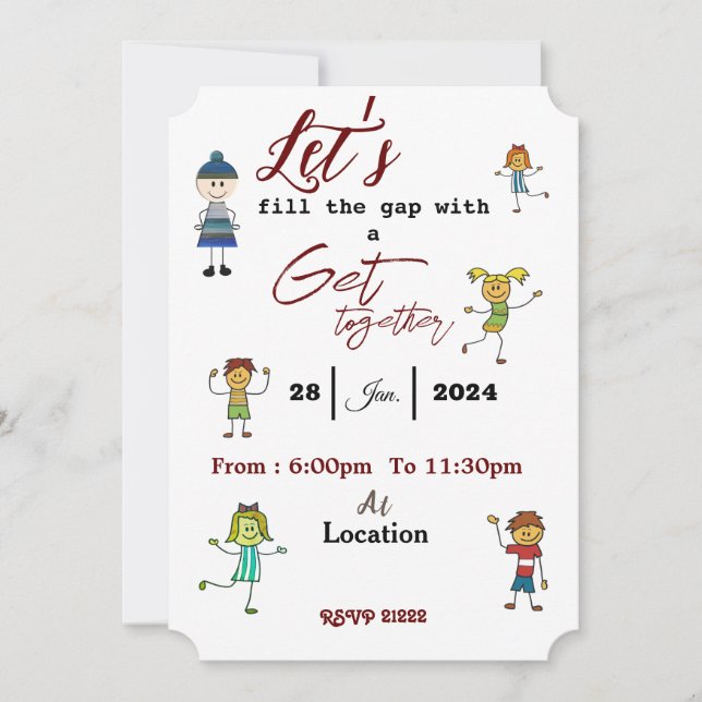 Invitation Les amis se rassemblent (Devant)