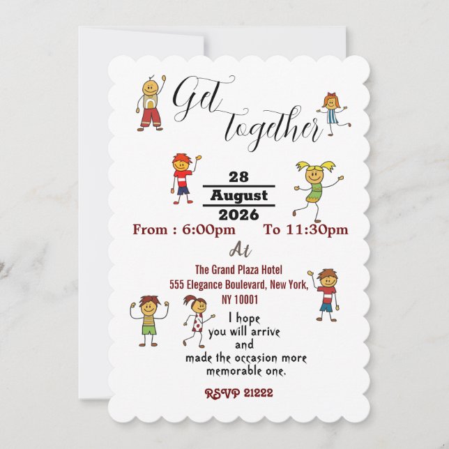 Invitation Les amis se rassemblent  (Devant)