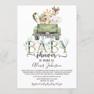 Invitation Les Animaux De La Jungle Roulent Au Baby shower De