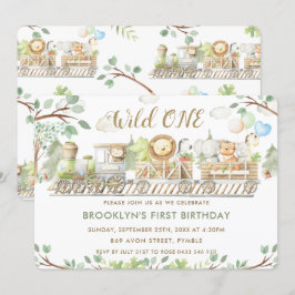 Invitation Les animaux de la jungle Train de la verdure sauva