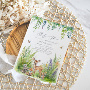 Invitation Les animaux des bois sauvages d'un Baby shower