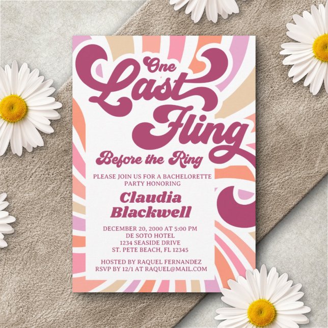 Invitation les années 70 Bachelorette (Créateur téléchargé)