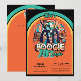Invitation les années 70 Boogie Retro Disco Danser Anniversai