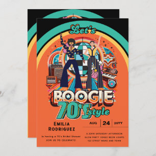 Invitation les années 70 Boogie Retro Disco Danser Bride Bach