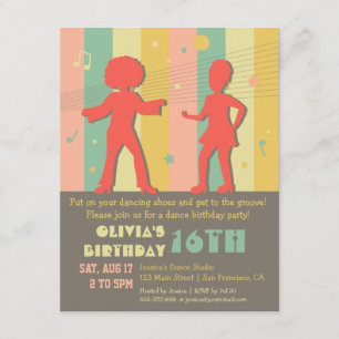 Invitation les années 70 Retro Ado de danse disco