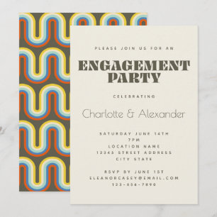 Invitation les années 70 rétro super Design dans la partie d'