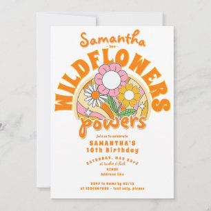 Invitation les années 70 Super Retro Fleur sauvage Flower Pow
