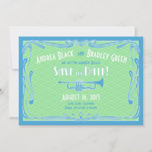 Invitation Les Années folles Vingt Trompette Mariage Enregist