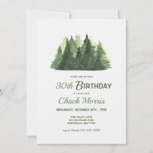 Invitation Les arbres dans la forêt Anniversaire