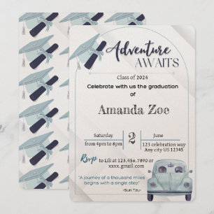 Invitation les aventures attendent les diplômés, invitation/a