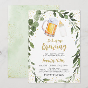 Invitation Les bébés brassent de la verdure Baby shower jumea