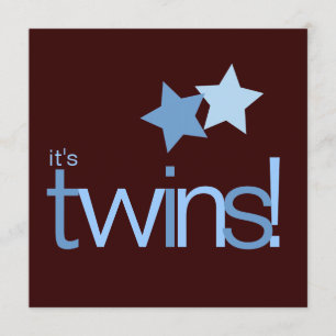 Invitation Les Blue Stars de Twin Boys sur le Baby shower Bro