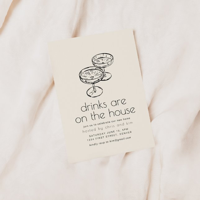 Invitation Les boissons sont sur l'Invitation House House Hou (Créateur téléchargé)